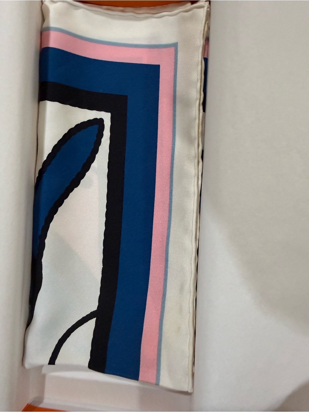 Hermes Blue Pink Red Stylized Horse Silk Scarf - Picture 8 of 11